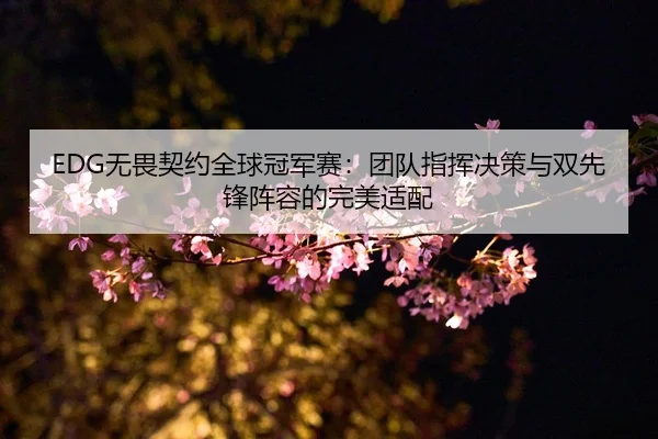 EDG无畏契约全球冠军赛：团队指挥决策与双先锋阵容的完美适配